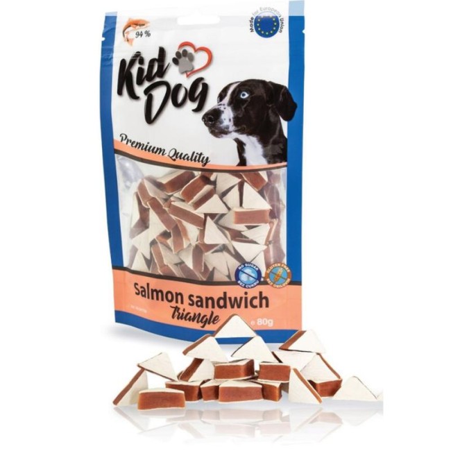 KIDDOG Sandwich skanėstas šunims su lašiša ir menke, 80 g