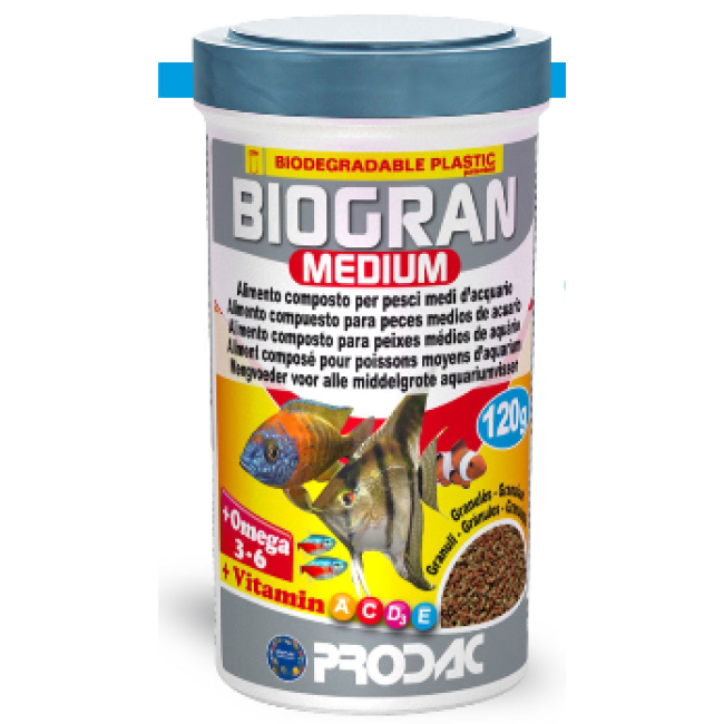 PRODAC BIOGRAN MEDIUM vidutinės granulės žuvims 100ml 45g
