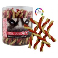 FINE DOG Jerky lazdelės su vanilės ir jautienos skoniu, 12,5 cm, 50 vnt.