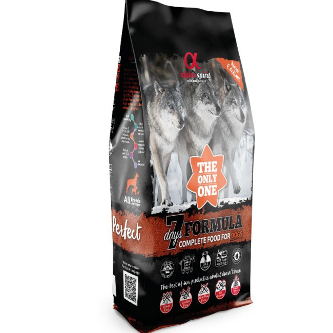 ALPHA SPIRIT 7 Dienu Sausā Pilnvērtīgā Suņu Barība Nedēļas Meniņš 12kg