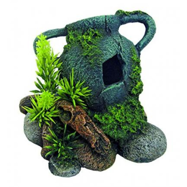 AMTRA melna dekorācija amfora ar zeltu 13.7x12x10.5cm