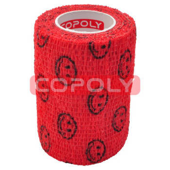 COPOLY tvarstis gyvūnų žaizdoms raudonas su šypsenėlėmis 10x450cm