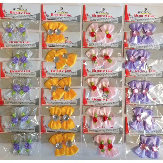 CROCI BEAUTY CHIC kaspinėlis su gumele 2vnt 3.5cm