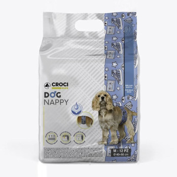CROCI Dog Nappy autiņi tēviņiem M 40-50cm 12 gab.