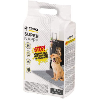 CROCI SUPER NAPPY Higieniniai paklotai su anglimi 84x57cm, 14vnt