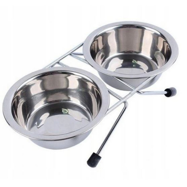 Metāla bļodiņas ar statīvu 2x240ml/11cm