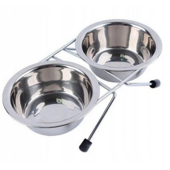 Dubenėliai metaliniai su stovu 2x950ml/16cm