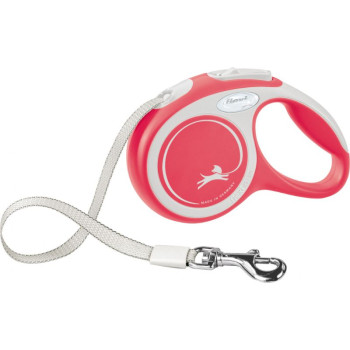 FLEXI Comfort Tape baltas/rožinis pavadėlis S-5m iki 15kg
