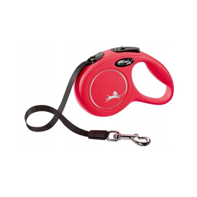 FLEXI New Classic Tape sarkanais pavadiņš XS-3m 12kg