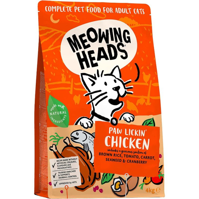 MEOWING HEADS Paw Lickin' Chicken (vistas/gaļa) 4kg
