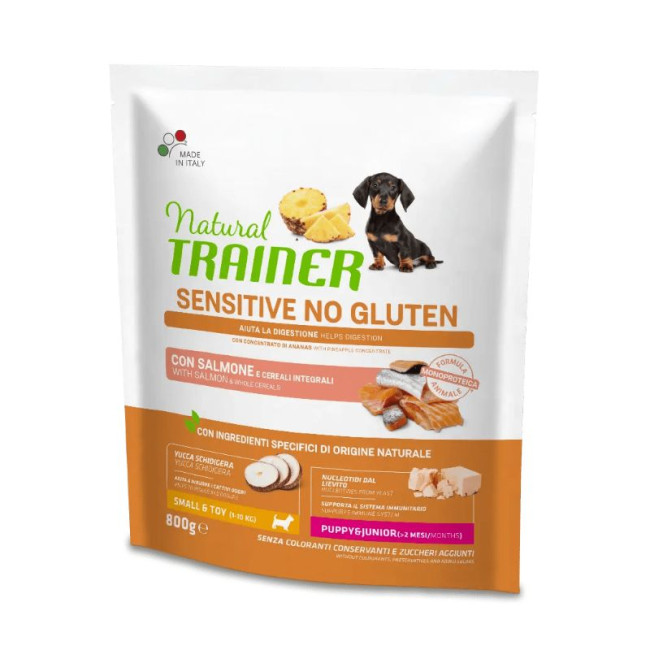 NT DOG SENSITIVE NO GLUTEN PUPPY&JUNIOR MINI SALMON (lašiša) 800g (8)