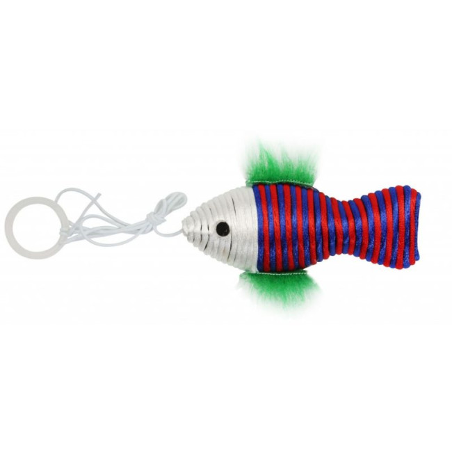 PET NOVA Fish žaislas kaķei ar virvi 10x4cm 3gab