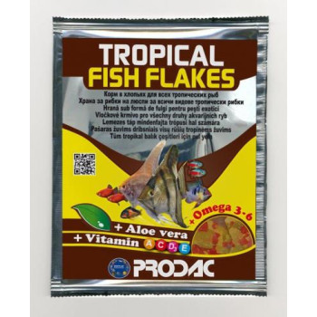 PRODAC TROPICAL FISH FLAKES dribsni tropu zivīm 12g (24)