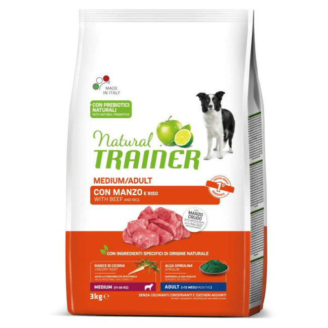 Trainer Natural MEDIUM ADULT ar Liellopu gaļu 3kg