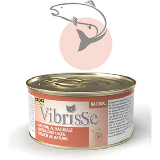 VIBRISSE konservi kaķiem ar lasi 70g 12gab (24)