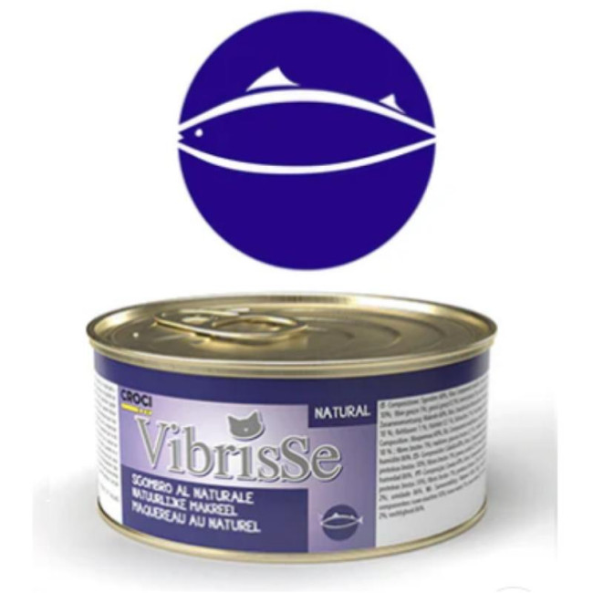 VIBRISSE konservi kaķiem ar skumbriju 70g 12gab (24)