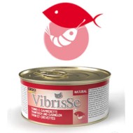 VIBRISSE konservi kaķiem ar tunu un garnelēm mērces 70g 12gab (24)