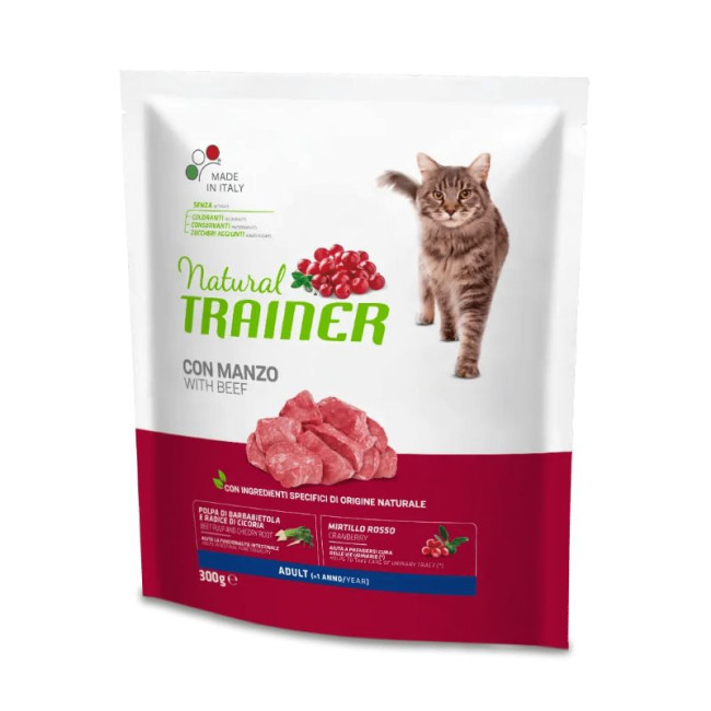 NATURAL TRAINER CAT ADULT BEEF ar liellopu gaļu 0.3kg