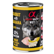 ALPHA SPIRIT WET konservas su triušiena ir bananais 400g