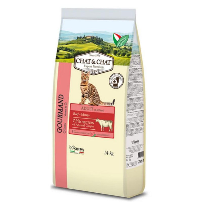 GHEDA Chat Expert Premium Beef barība kaķiem 14kg