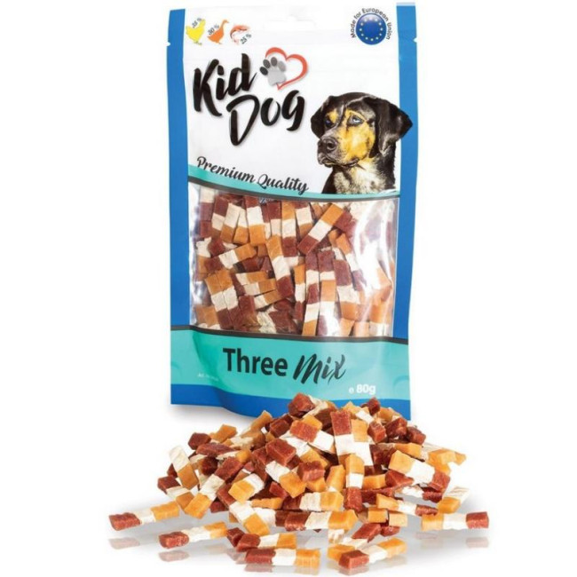 KIDDOG Dental Three Mix 3 garšas našķi 80g (150)
