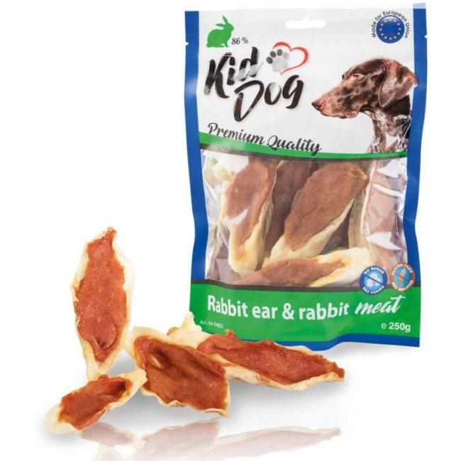 KIDDOG Meat triušių ausys su triušiena 250g (40)