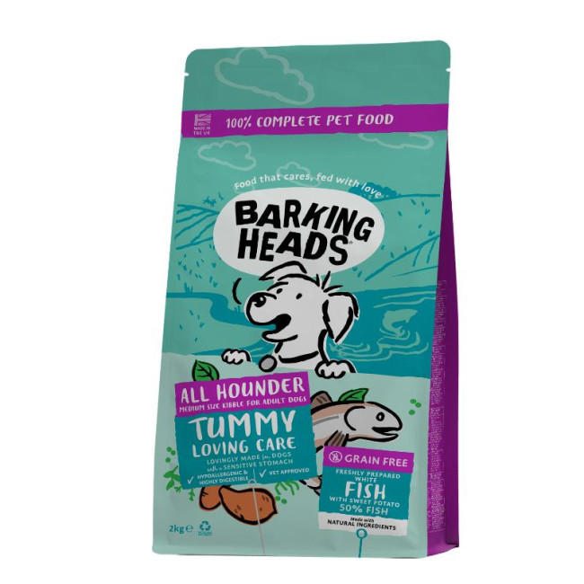 BARKING HEADS Tummy Lovin Care Fish suņiem ar zivīm 2kg