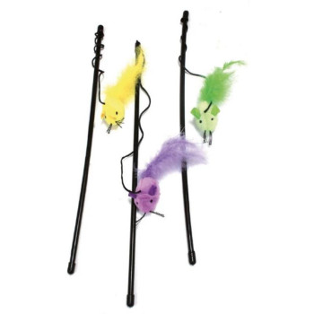 CROCI Color Mouse nūja kaķiem ar peli 45cm 3gab (6)