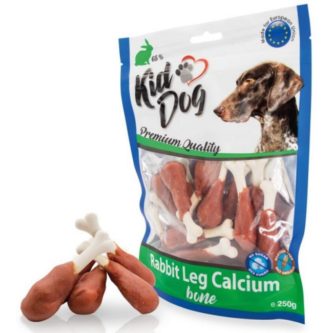 KIDDOG Kauliņš ar trušu un kalciju 250g (40)