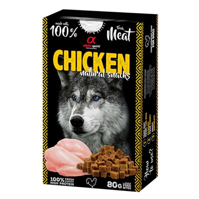 ALPHA SPIRIT NATURAL DOG skanėstai šunims su vištiena 80g