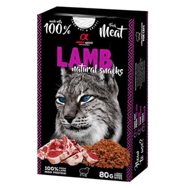 ALPHA SPIRIT NATURAL CAT gardumi kaķiem ar jēra gaļu 80g