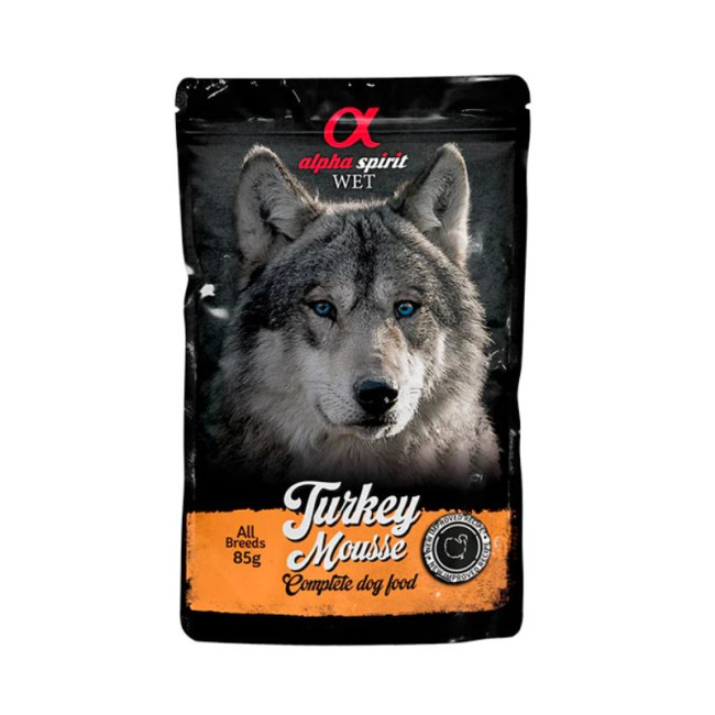 ALPHA SPIRIT WET putėsiai šunims su kalakutiena 85g