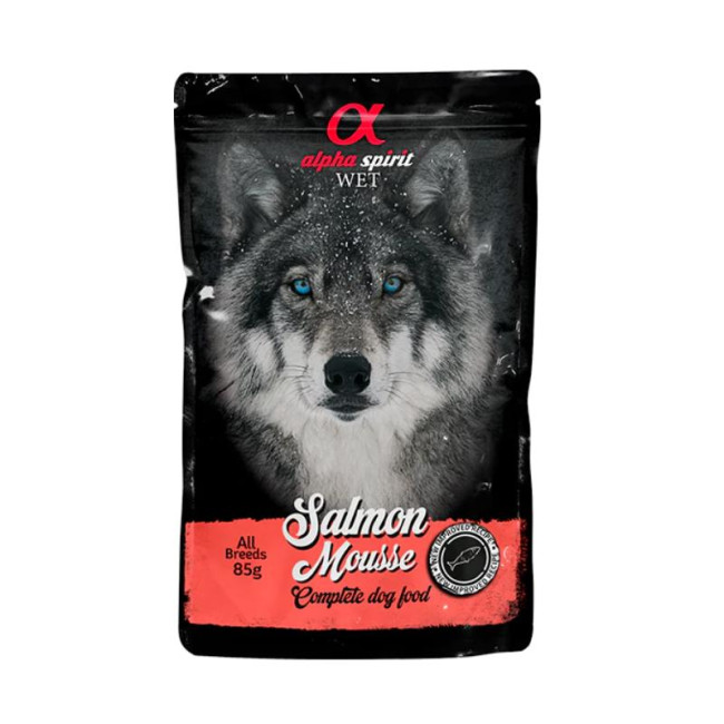 ALPHA SPIRIT WET putėsiai šunims su lašiša 85g