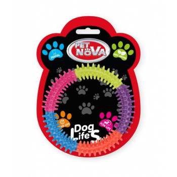 PET NOVA DENTAL krāsains ērkšķains mīksts riņķis 12.5cm 2gab