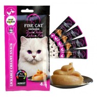 FINE CAT Cremy skanėstas katėms su antiena ir vištiena 4x15g (24)