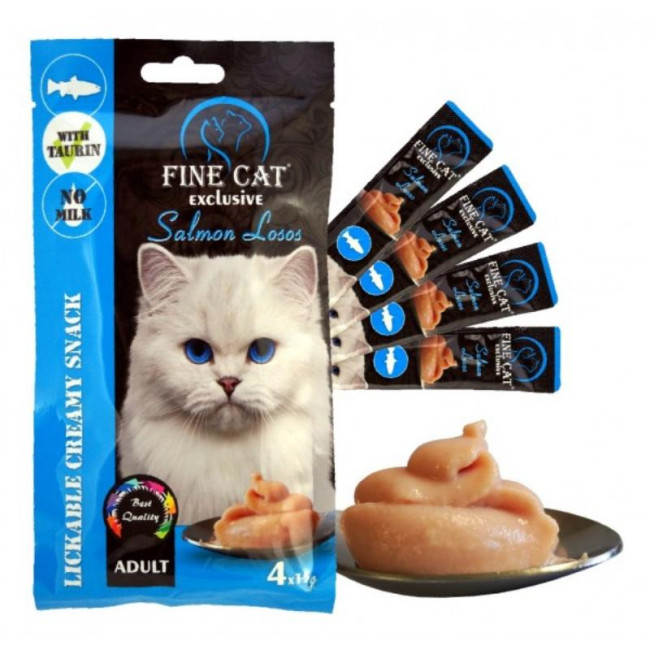 FINE CAT Cremy gardums kaķiem ar lasi 4x15g (24)