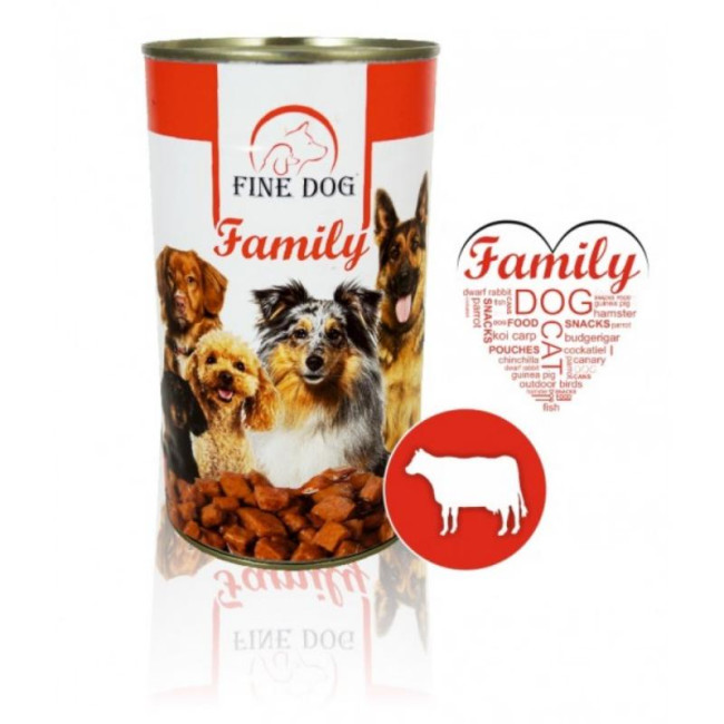 FINE DOG konservai šunims su jautiena 1240g
