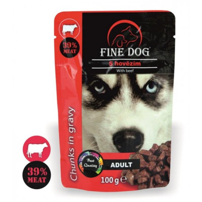 FINE DOG konservai šunims su jautiena 100g 22vnt