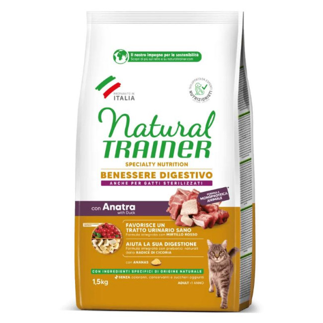 NATURAL TRAINER CAT kaķu gremošanai ar pīli 1.5kg (6)