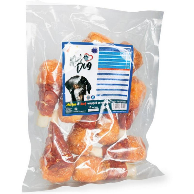 KIDDOG Buffet odos blauzdelės su antiena ir vištiena 14cm 10vnt-1pakuotė